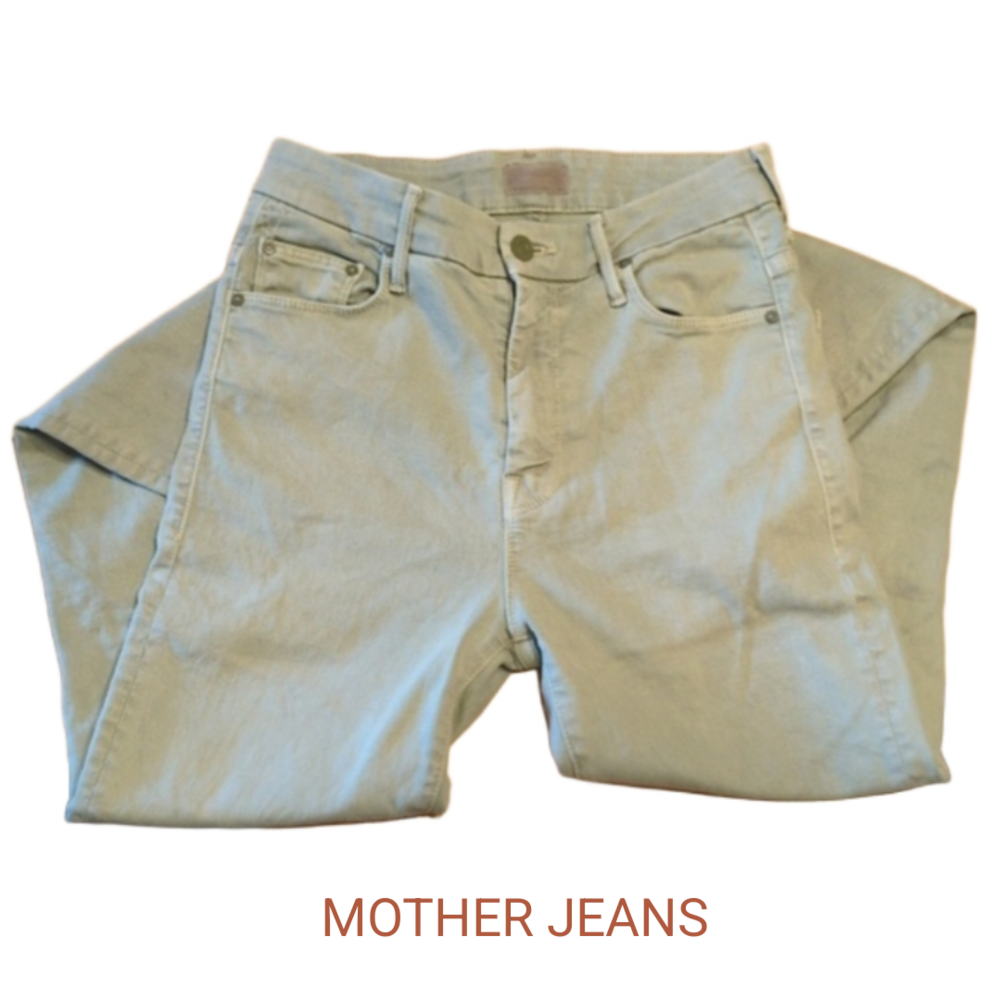 Elevate Your Style with Mother's High Waisted Looker Jeans in Light Olive Green